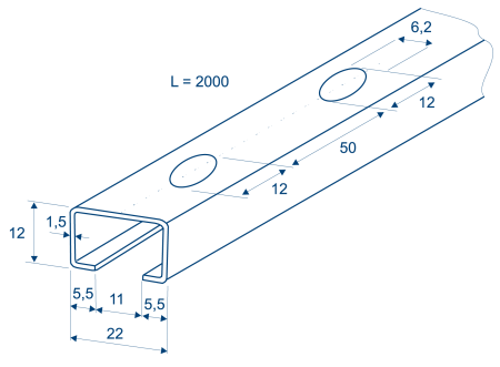 Установочная планка KKKS гор.цинк 2m