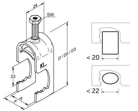 Зажим для кабеля KL 18/2 гор.цинк