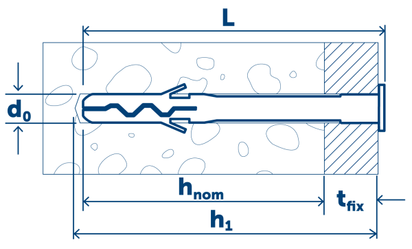 Дюбель-гвоздь LYT 5/30 LK SP электрооцинкованный, с цилиндрической манжетой