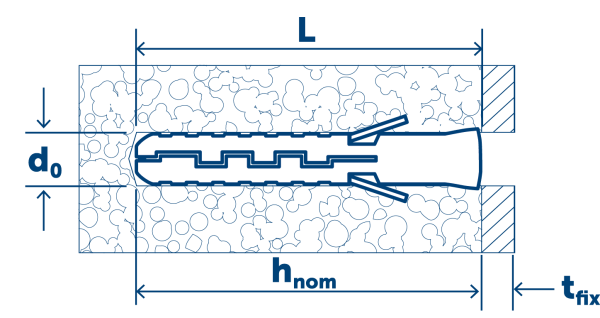 Нейлоновый дюбель NAT 8 L удлиненный