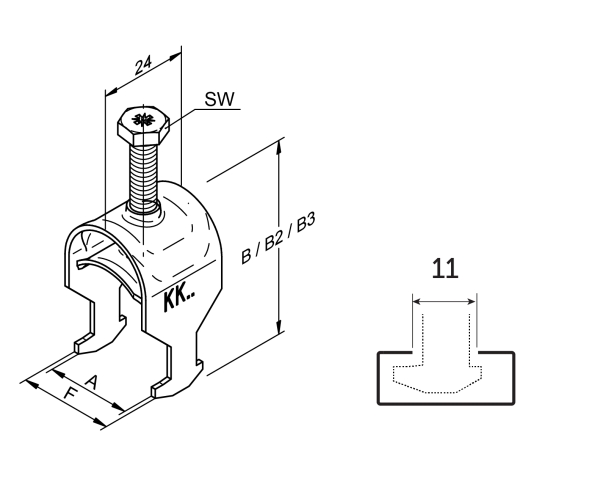Зажим для кабеля KK 82 гор.цинк
