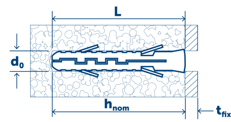 Нейлоновый дюбель NAT 10 L удлиненный